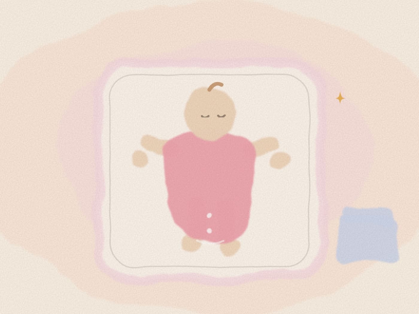 Nouveau-né en body manches courtes allongé sur un matelas à langer, pièce lumineuse et aérée