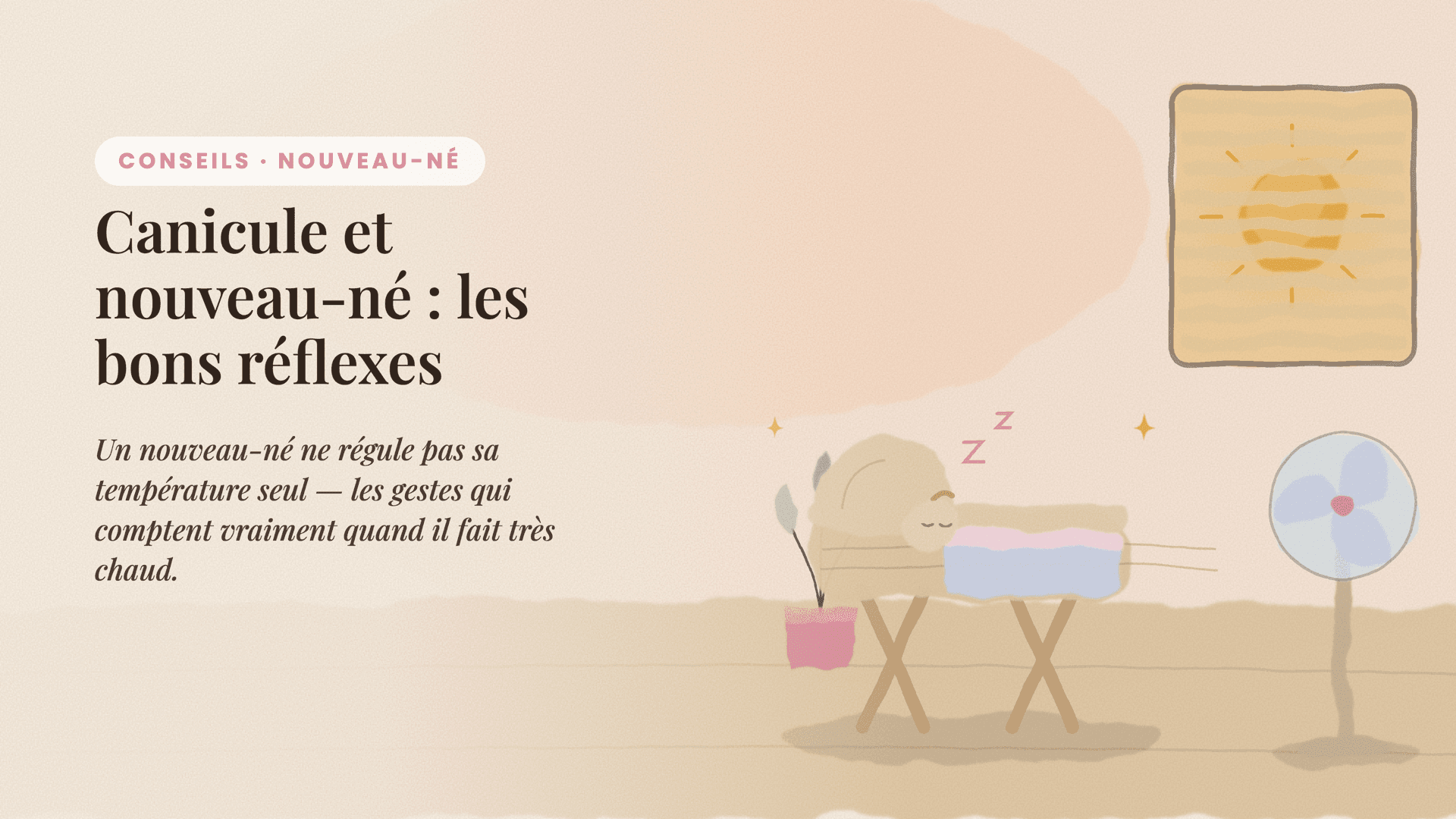 Canicule et nouveau-né : les bons réflexes