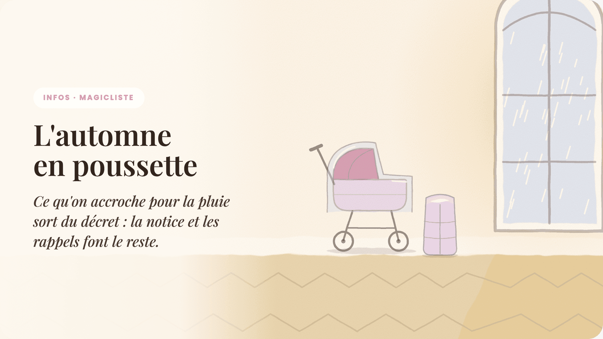 L'automne en poussette : habillage pluie, chancelière, et ce qu'on range