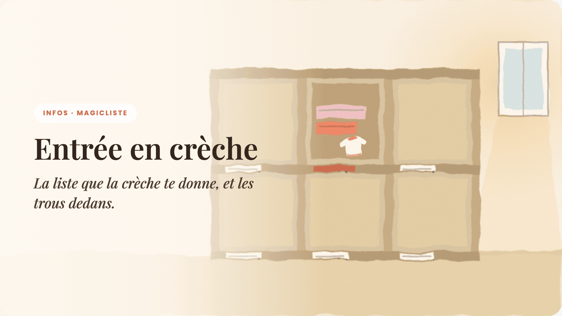 Bébé entre en crèche : la liste que la crèche te donne (et les trous dedans)