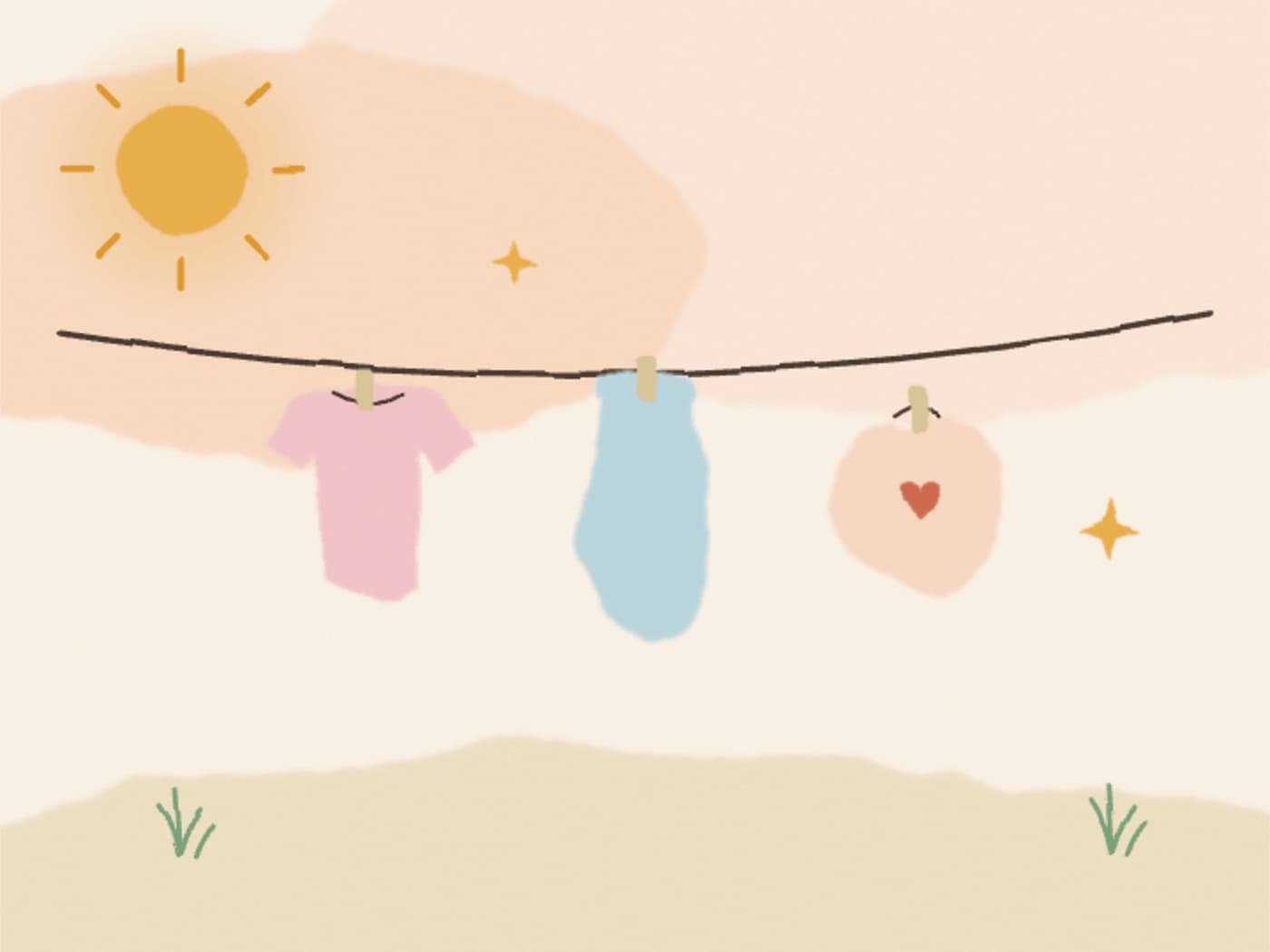 Articles de puériculture (lit, poussette, vêtements) illustrant les catégories à mettre sur une liste de naissance