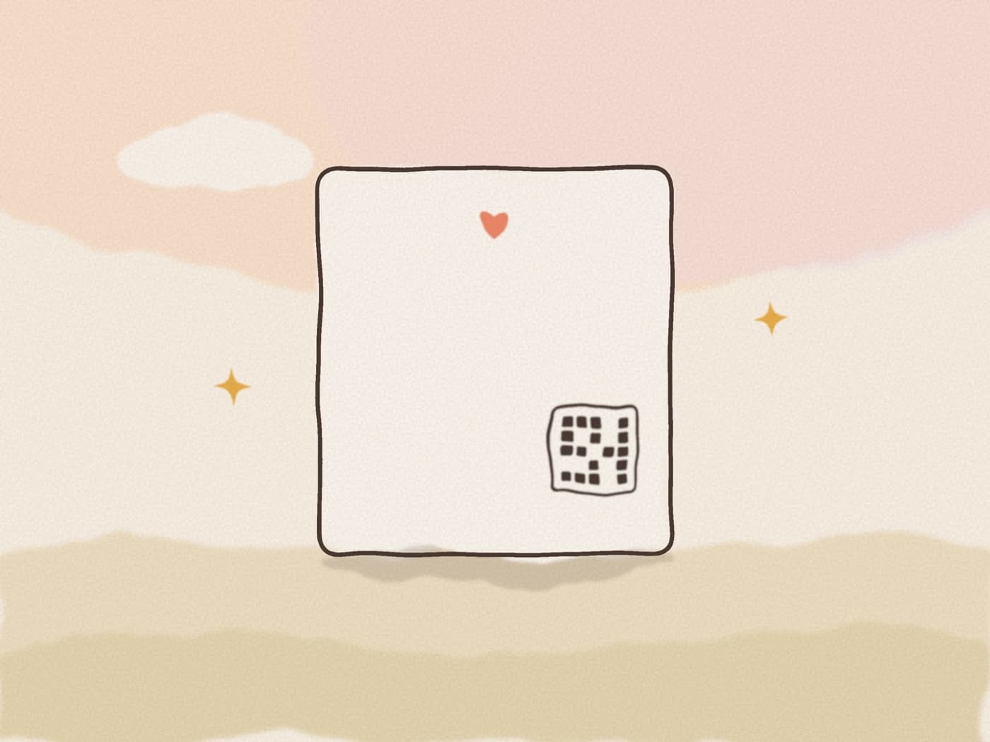 Faire-part de naissance avec un QR code discret en bas de page renvoyant vers la liste en ligne