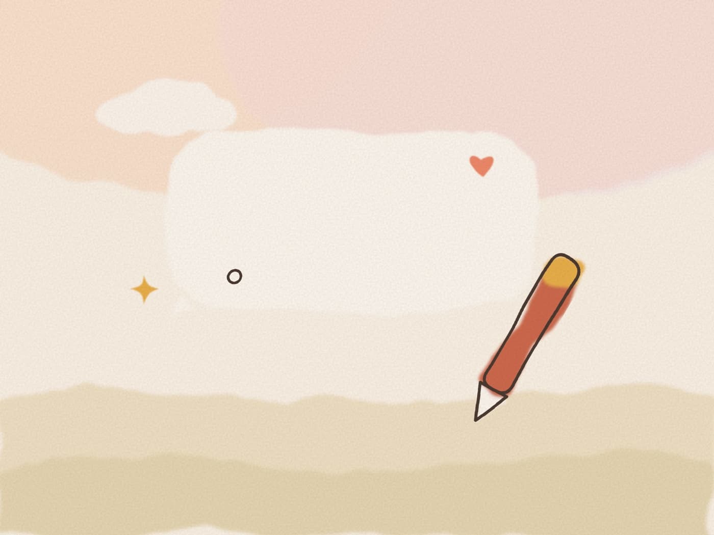 Bulle de message sur un téléphone avec un crayon, illustrant un message court et naturel pour partager sa liste