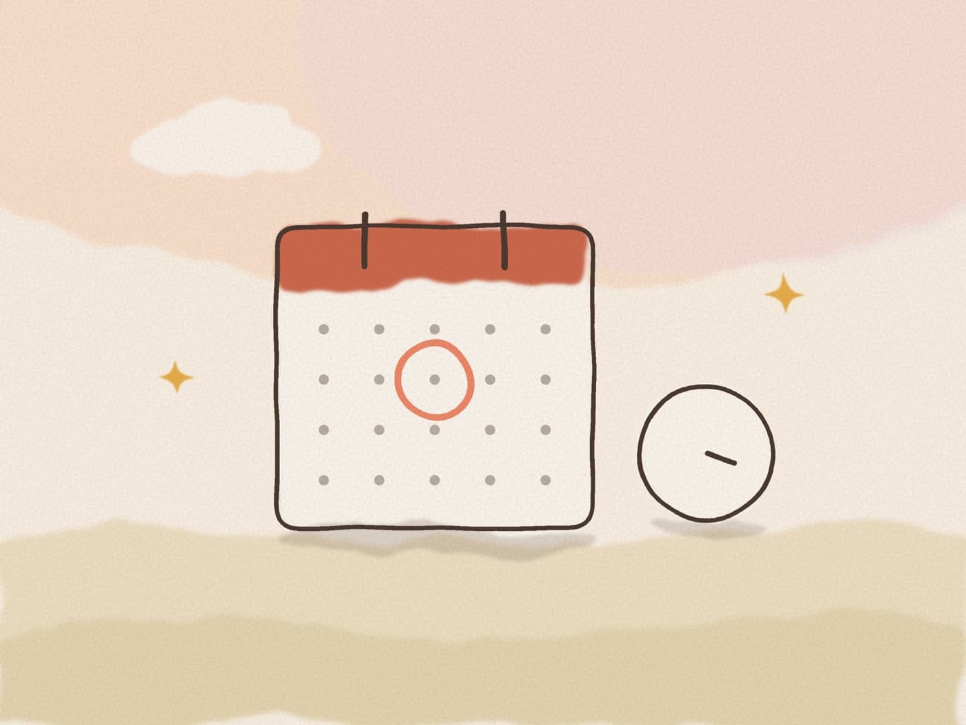 Calendrier avec une date entourée, illustrant le 6e mois de grossesse comme moment idéal pour partager sa liste de naissance