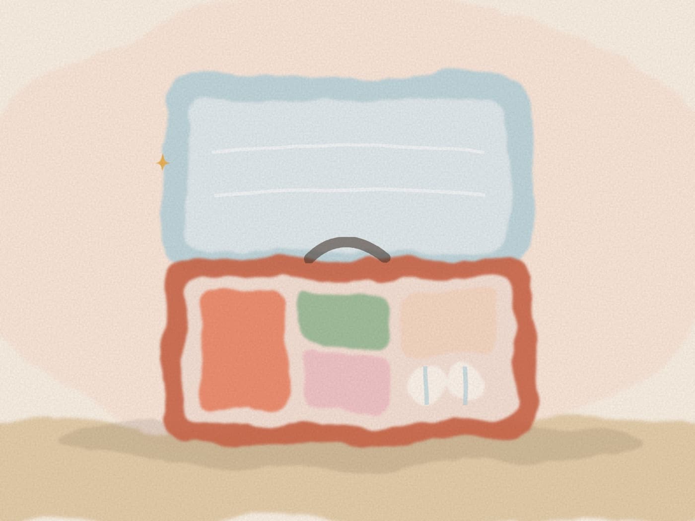 Valise ouverte avec des vêtements de bébé pliés, des couches, un biberon et une trousse de toilette, organisés par catégorie